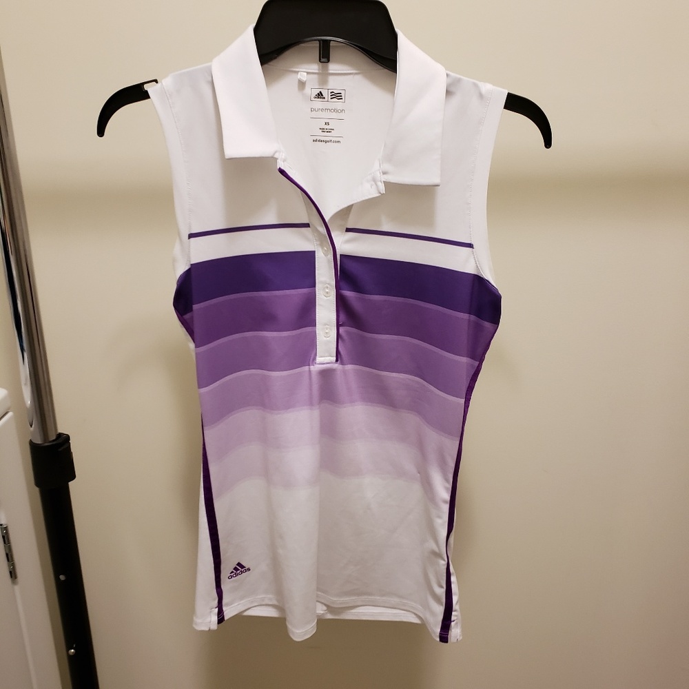 adidas Golf Pure Motion Sleeveless Polo, Purple